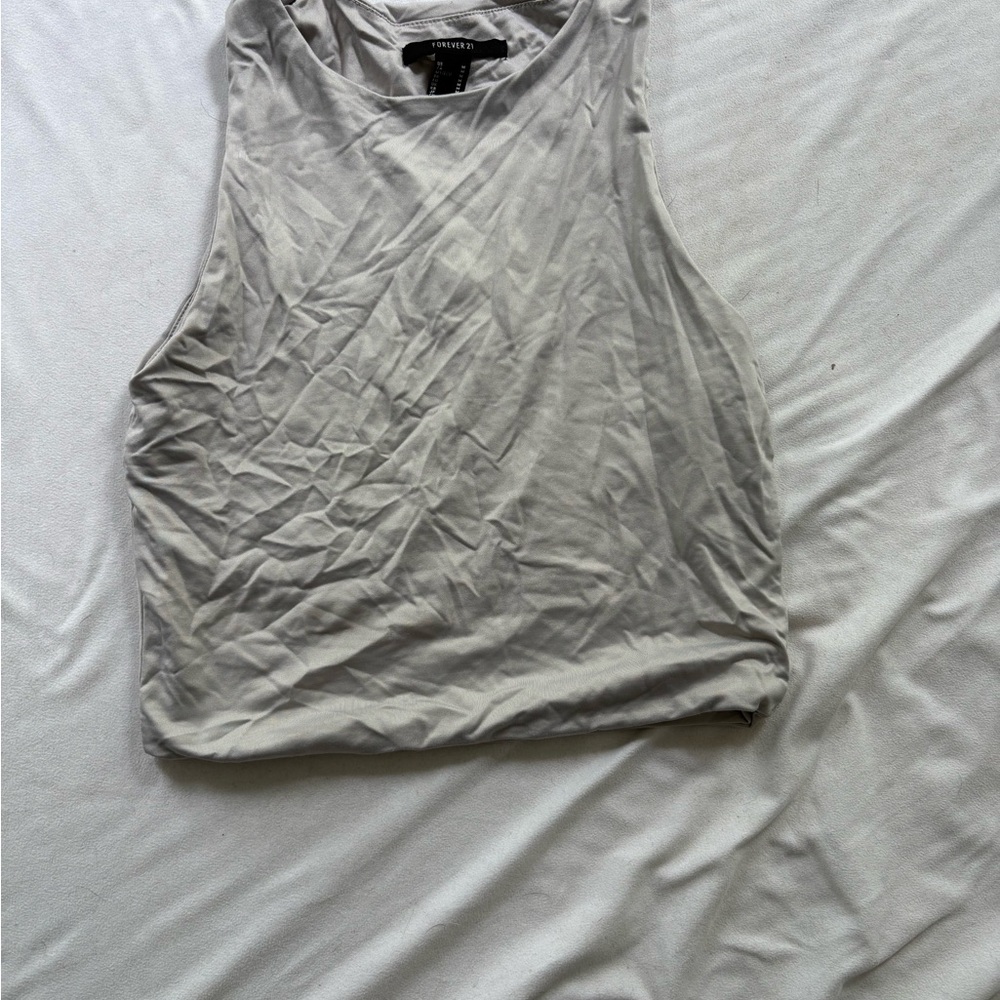 Forever 21 Gray Sleeveless Muscle Tee